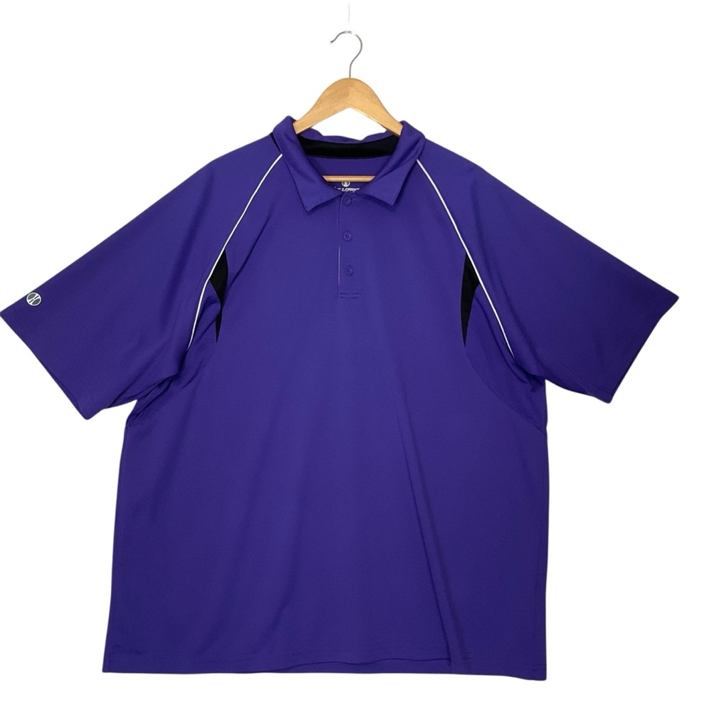 HOLLOWAY Men’s sz 2XL Shirt Sleeve Performance Polo Shirt Purple Black White